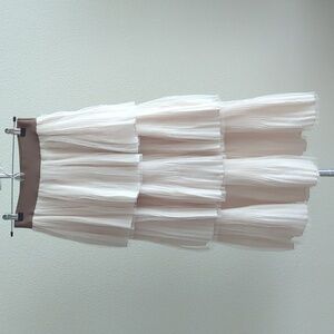 Storets Tiered Beige Mesh Skirt